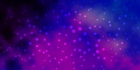 Dark Pink, Blue vector layout with bright stars. Colorful illustration with abstract gradient stars. Best design for your ad, poster, banner.