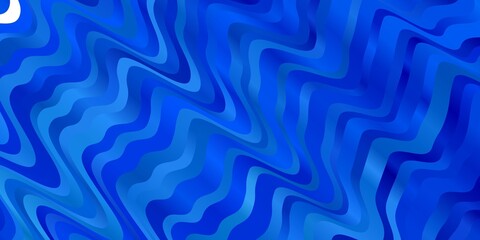 Light BLUE vector pattern with wry lines. Bright sample with colorful bent lines, shapes. Pattern for booklets, leaflets.