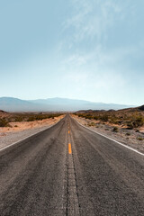 Endless expanse . Road in the Death Valley National Park, Nevada USA