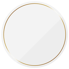 円形のフレーム　ホワイト＆ゴールド