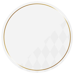 円形のフレーム　ホワイト＆ゴールド　一部にダイヤパターン