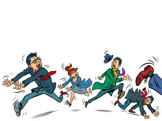 Fototapeta premium panic people are running
