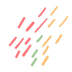 Rainbow rain, colors lines. Trendy vector abstract pieces. Hand drawn modern design for card, print on clothes. Doodle stock illusration	