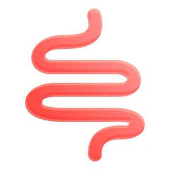 Small intestine icon. Cartoon of small intestine vector icon for web design isolated on white background