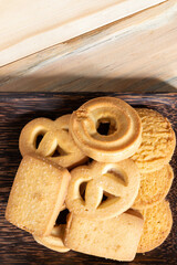 Cookies on a wooden table