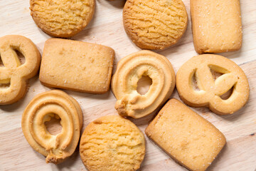 Cookies on a wooden table