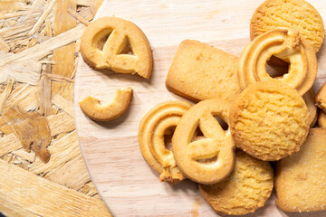 Cookies on a wooden table