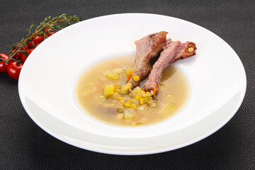Peas soup with ribs