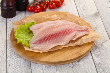 Raw tilapia fish