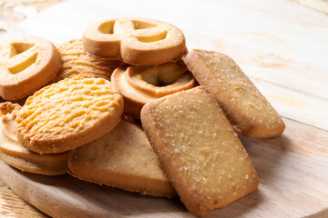 Fototapeta na wymiar Cookies on a wooden table