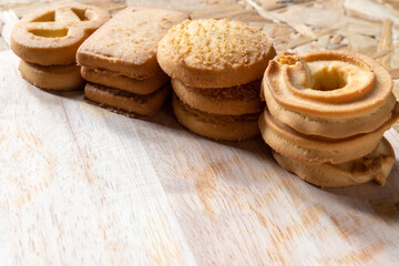 Cookies on a wooden table