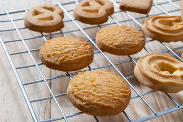 Cookies on a wooden table