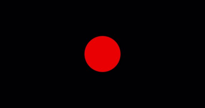 Animated location icon, on black background. Blinking point on map