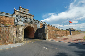 Fototapeta premium Ngan gate of Hue Imperial City (the Citadel) in Hue city, Vietnam