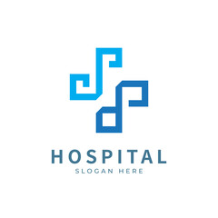 Health logo with initial letter SP, PS, S P logo designs concept. Medical health-care logo designs template.