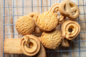 Cookies on a wooden table