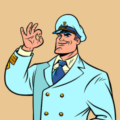 Ship captain in a white uniform