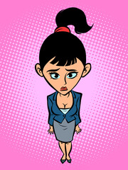 sad businesswoman, concept of failure discrimination or sexism