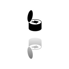 Canned tuna fish icon flat