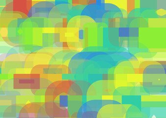 Cool modern art background from multicolor geometrical shapes