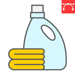 Fabric softener color line icon, dry cleaning and wash, towel sign vector graphics, editable stroke colorful linear icon, eps 10.