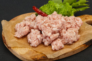 Homemade pork minced meat for cooking