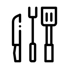 bbq utensil icon vector. bbq utensil sign. isolated contour symbol illustration