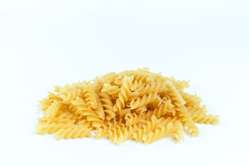 Raw pasta on a white background isolated.