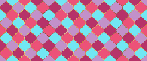 Moroccan Seamless Mosaic Ornament. Ramadan Kareem Muslim Decoration. Moroccan 