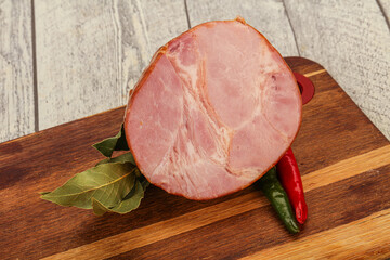 Ham cut in the board