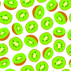 Seamless pattern with kiwi. Vector illustration.