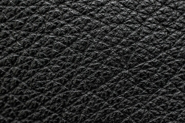 Black leather texture background, close up