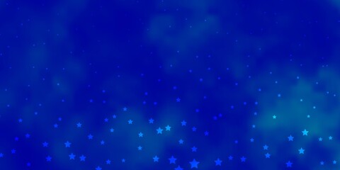 Obraz premium Dark BLUE vector template with neon stars. Colorful illustration with abstract gradient stars. Pattern for wrapping gifts.