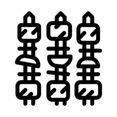 bbq kebab icon vector. bbq kebab sign. isolated contour symbol illustration