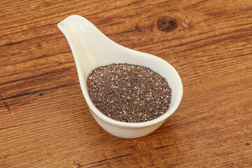 Seasoning chia seeds in the bowl