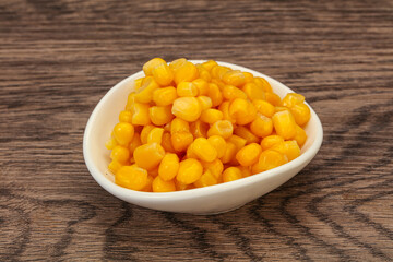 Sweet corn seeds in the bowl