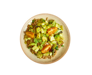 Zucchini Farro Salad with Homemade Pesto