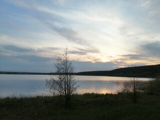 sunset on the lake