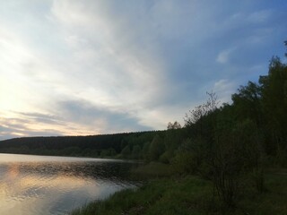 sunset over the lake