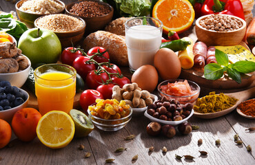 Assorted organic food products on the table
