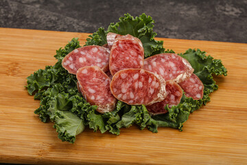 Iberian pork Fuet sausage slices