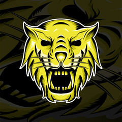 vector esport lion illustration - concept cover cd skateboard coloring template , animals logo brand sign
