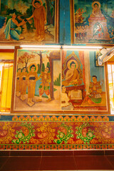 Fototapeta na wymiar inside main hall of Wat Chantaransay or Candaransi Pagoda - Khmer pagoda in Ho Chi Minh city (Saigon), Vietnam