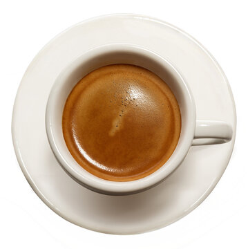 White cup of coffee on a white background.Isolated image.