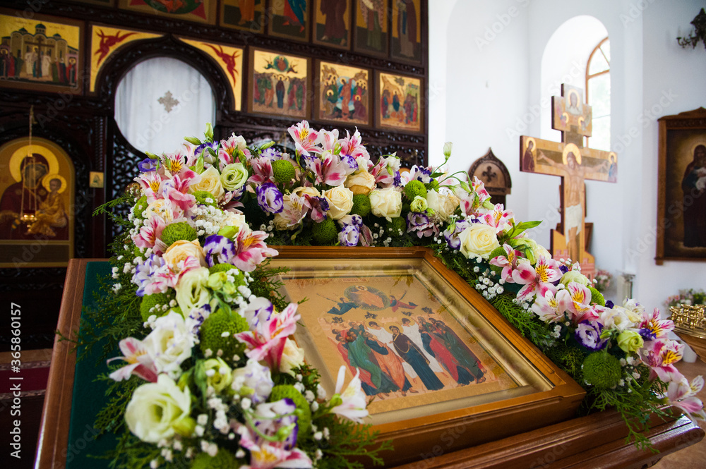 Wall mural Interior of Russian orthodox church