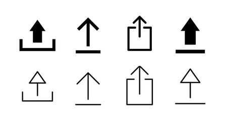 Set of Upload icons. Upload sign icon. Upload button. Load symbol.