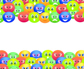 abstract illustration pattern smile whith different emotions