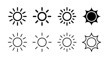 Set of Sun icons. Sun vector icon