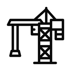 crane for building icon vector. crane for building sign. isolated contour symbol illustration