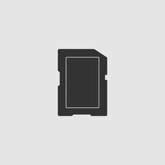 Memory card icon flat